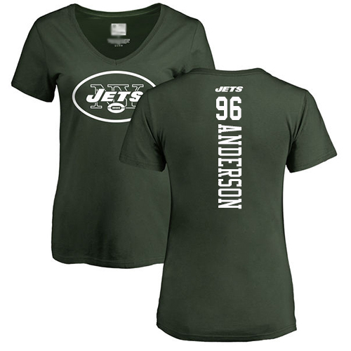 New York Jets Green Women Henry Anderson Backer NFL Football #96 T Shirt